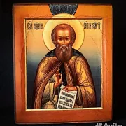 На память: Деревянная икона "Св. Сергий Радонежский." — фотография 3