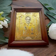 Подарочная икона Николая Чудотворца № 2. Златоуст — фотография 1
