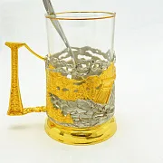 Латунный подстаканник «Электричество» — необычный подарок — фотография 3