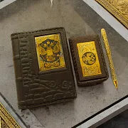 Набор «Ежедневник, кожаная визитница, ручка с гравировкой» — оригинальный подарок — фотография 1