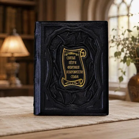 Петр и Феврония — книга в кожаном переплёте — необычный подарок
