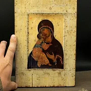 Икона Богоматери "Владимирская" ручная работа — необычный подарок — фотография 1