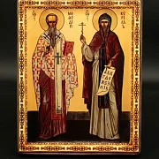 Икона святых, равноапостольных Кирилла и Мефодия — красивый подарок — фотография 2