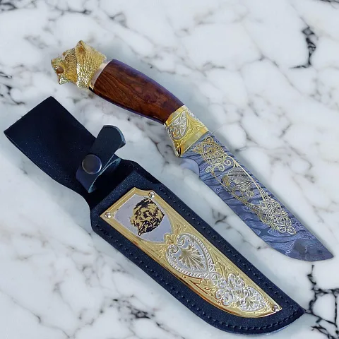 Дамасский нож «Медведь» №5 — красивый подарок