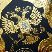 Кожаная обложка для автодокументов «Герб РФ» в подарок — фотография 5