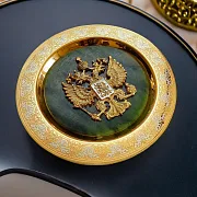 Авторская тарелка "Герб на нефрите". Златоуст — оригинальный подарок — фотография 1