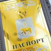 Обложка на паспорт из кожи «Герб Пермского края» — красивый подарок — фотография 4