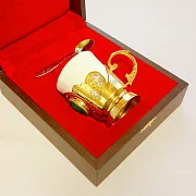 На память: Оригинальная кофейная чашка с малахитом. Златоуст — фотография 3