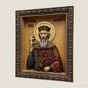 На память: Икона резная из дерева Святой Князь Владимир — фотография 3