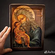 Икона "Св. Симеон Богоприимец" — оригинальный подарок — фотография 1