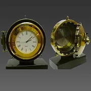 На память: Настольные часы-сейф из латуни на змеевике — фотография 2