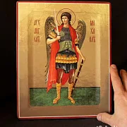 Икона "Архангел Михаил" — оригинальный подарок — фотография 1