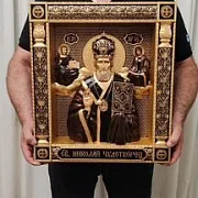 Резная Икона Николай Чудотворец — необычный подарок — фотография 4