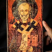 Св. Николай Чудотворец. Икона. Дерев — оригинальный подарок — фотография 5